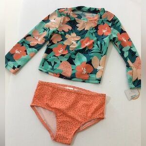 Carter's Just One You 18M Floral Rash-guard Bikini Set Swimsuit NWT
